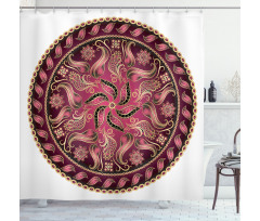 Red Mandala Pattern Shower Curtain