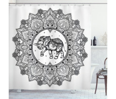 Digital Paisley Mandala Shower Curtain