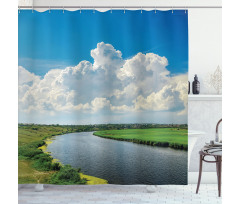Clouds River Meadows Shower Curtain