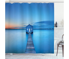Sunrise Lakehouse Cabin Shower Curtain