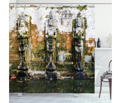 Building in Balinese Asia Shower Curtain