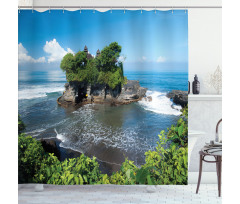 Building in Bali Island Asia Shower Curtain