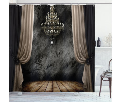 Dark Ball Room Chandelier Shower Curtain