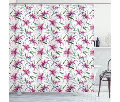 Vivid Wild Lily Flora Shower Curtain