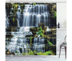 Waterfall Jungle Rural Shower Curtain