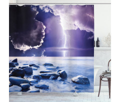 Mystic Dark Sky Scenery Shower Curtain