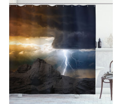 Dark Clouds Mountain Shower Curtain