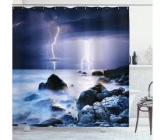 Rocky Coast Mystic Storm Shower Curtain