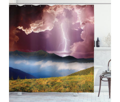 Earth Storm Rays Rural Shower Curtain