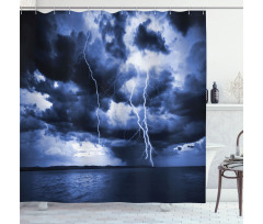Rain Clouds Storm Rays Shower Curtain