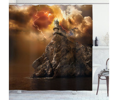 Castle Thunder Storm Shower Curtain