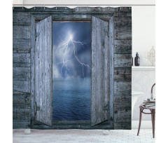 Thunder Bolt at Night Shower Curtain