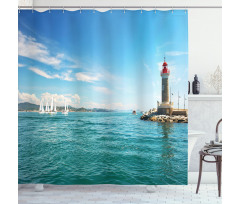 Sunny Day by the Sea Shower Curtain