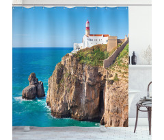 Cliff Rocks Sunny Day Shower Curtain