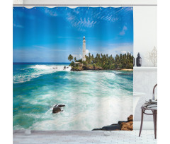 Palms Beach Seaside Shower Curtain
