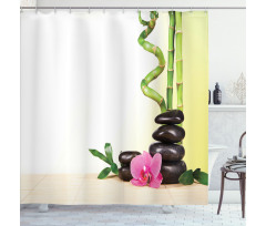 Bamboo Rocks Meditation Shower Curtain
