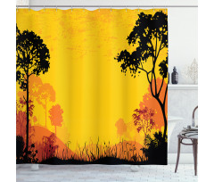 Woodland at Sunset Shower Curtain