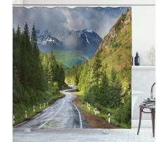 Mountain Landscape Road Shower Curtain
