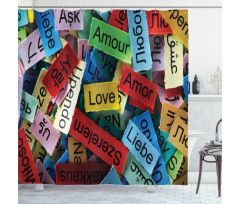 Words Composition Love Shower Curtain