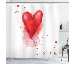 Watercolor Effect Heart Shower Curtain
