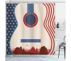 Country Music Guitar Shower Curtain