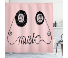 Music Cassette Tape Art Shower Curtain