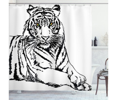 Sketch of Tiger African Shower Curtain
