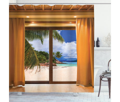 Tropical Exotic Seashore View Shower Curtain