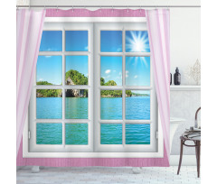 Idyllic View from Window Shower Curtain