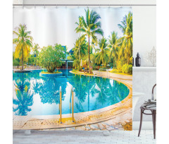 Pool Resort Travel Shower Curtain