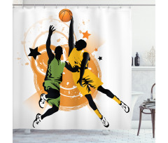 Basketball Players Art Shower Curtain