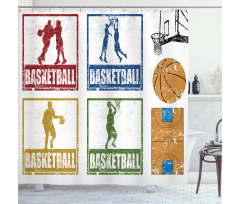 Grunge Basketball Sport Shower Curtain