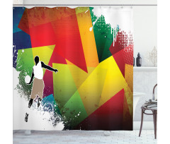 Basketball Modern Art Shower Curtain