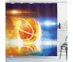 Burning Basketball Art Shower Curtain