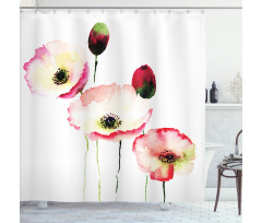 Poppy Vintage Blossom Shower Curtain