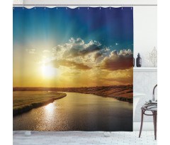 Dreamy Sunset on River Shower Curtain