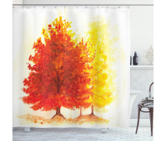 Fall Snowy Winter Pine Shower Curtain