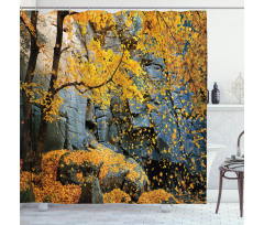 Maple Falling Leaves Shower Curtain