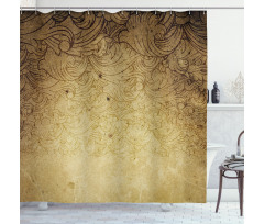 Brown Floral Ornaments Shower Curtain