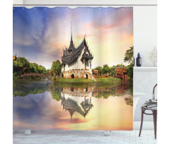 Medieval Building House Shower Curtain