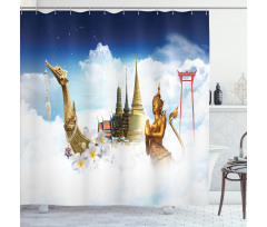Thailand Famous Statues Shower Curtain
