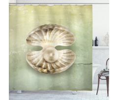 Open Shell Marine Life Shower Curtain