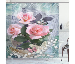 Vintage Rose Romance Shower Curtain