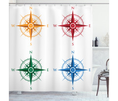Colorful Compasses Shower Curtain