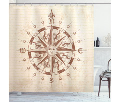 Vintage Compass Shower Curtain