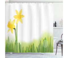 Daffodils with Grass Shower Curtain