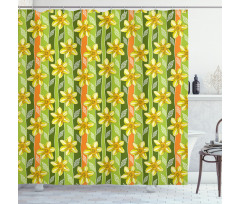 Narcissus Flower Ornate Shower Curtain