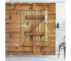 Grunge Wooden Shutters Shower Curtain