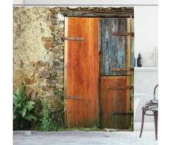 Old French Wooden Door Shower Curtain
