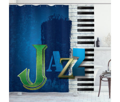 Jazz Music Keys Guitar Shower Curtain